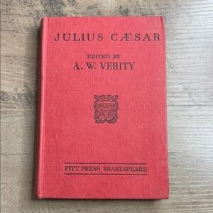 Vintage Red 'Julius Caesar' Book by A.W. Verity